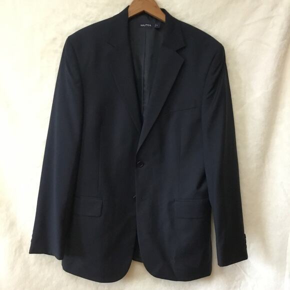 Nautica Other - Nautica Men's Blue Wool-Blend Blazer Coat